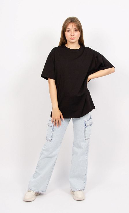 9007 Футболка женская черный ИРИНА 
