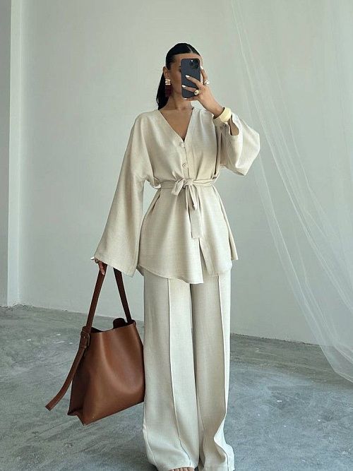 7474 Костюм женский бежевый GIRL 