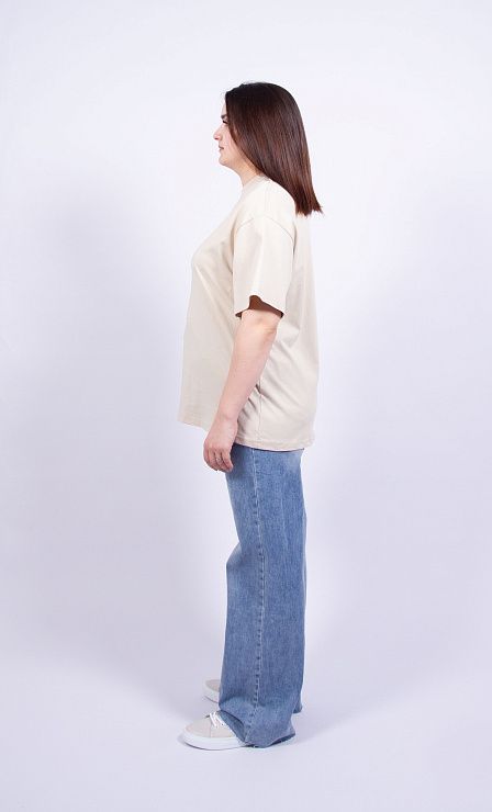 5259-2 Футболка женская бежевый YISHANG 