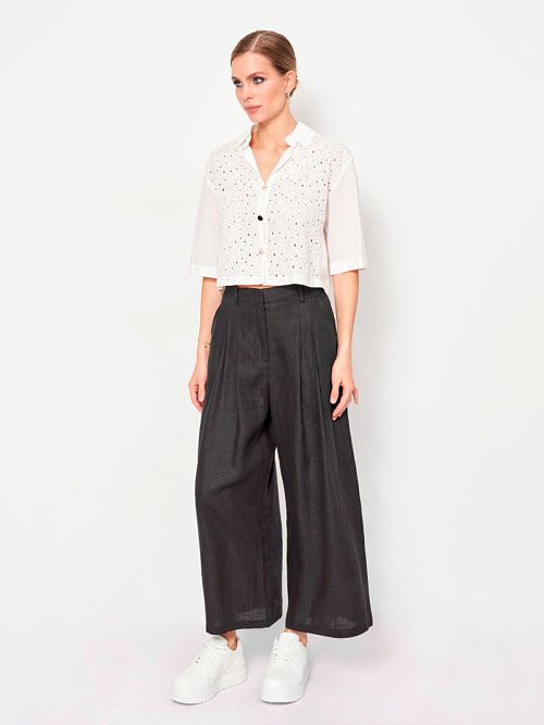 7135-ИЛ22 Брюки женские черный ELECTRA STYLE 