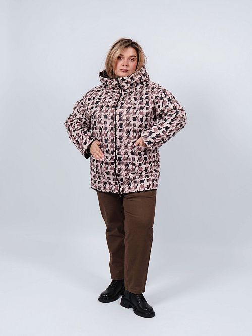 9211-1 Куртка женская двухстороння черный/коричневый Baimuni 