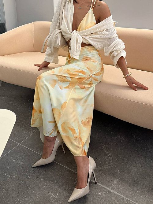 7487 Юбка женская желтый GIRL 