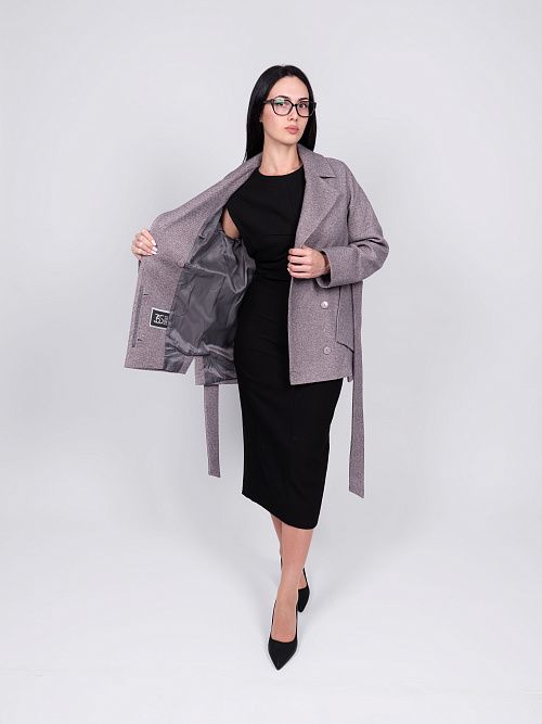 KR-292-Рубчик-8 Пальто женское темно-коричневый Sempati 