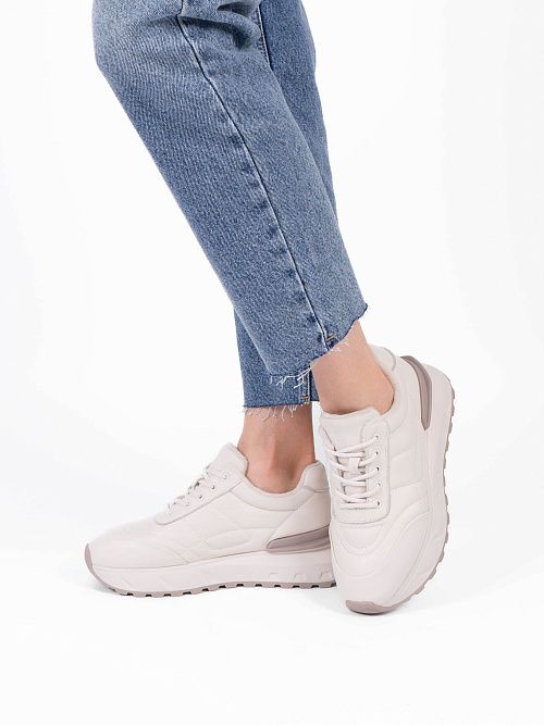 81266-L501-005 Полуботинки женские натуральная кожа бежевый 365 