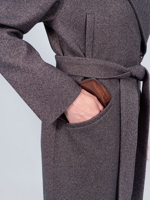 KR-296-МИЛЛ-т.кор Пальто женское темно-коричневый 365 