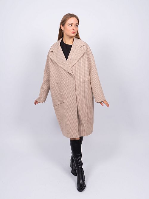 KR-291-Гус.лапка723 Пальто женское бежевый Sempati 
