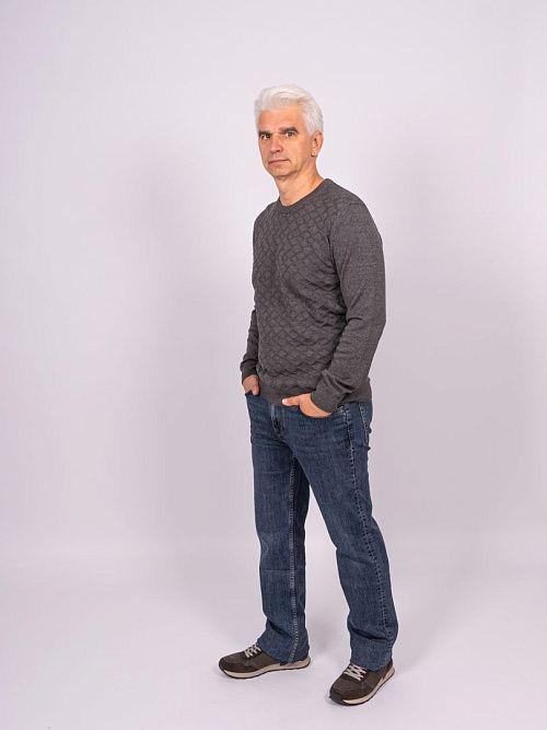 823-0760.O019.Y001.L.S0131 Джемпер мужской серый LUXOR 