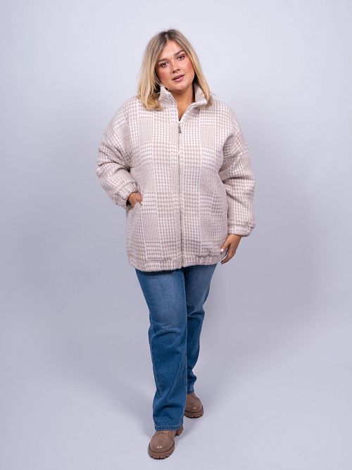 Пастель куртка удлиненная женская бежевый ZAR STYLE 