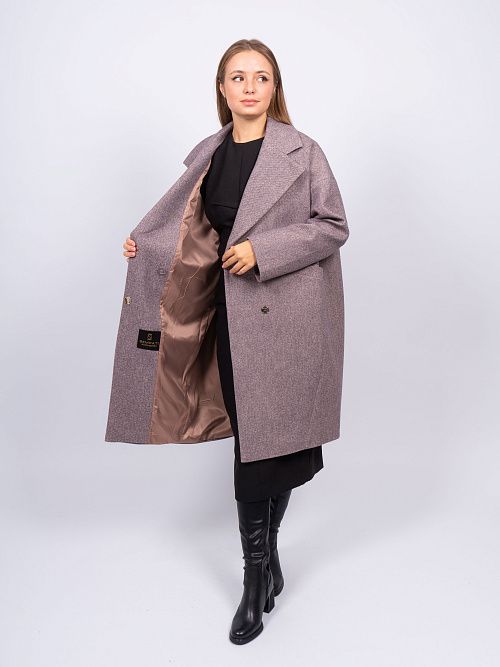 KR-291-Рубчик Пальто женское темно-коричневый Sempati 