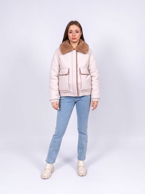 9167 Куртка женская бежевый Baimuni 