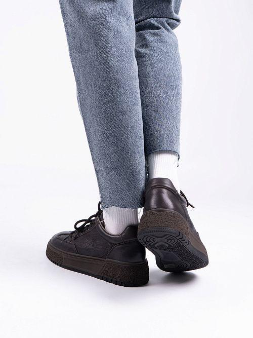 DBY-RA011-001-2 Полуботинки женские натуральная кожа коричневый 365 