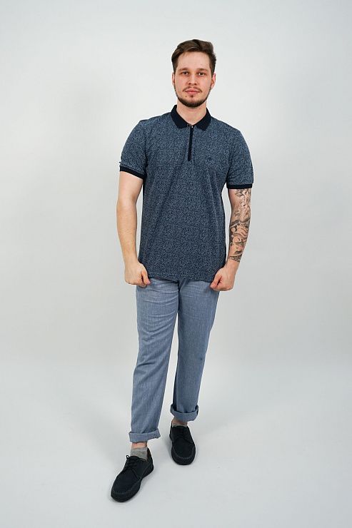 821-1244.O491.Y000.L.B0281 Поло мужская синий LUXOR 