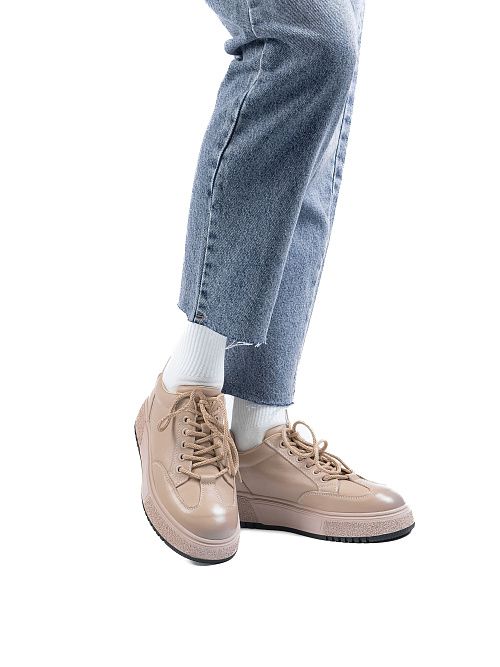 DBY-RA011-001-3 Полуботинки женские натуральная кожа бежевый 365 