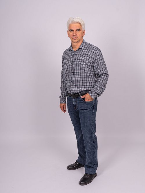 820-1250.P045.Y002.L.XB0301 Рубашка мужская синий LUXOR 