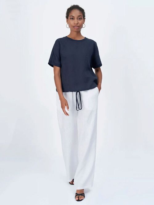 52104-БЛ Блузка женская темно-синий ELECTRA STYLE 