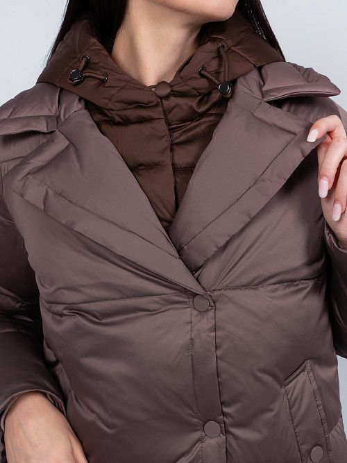 9719/2 Пальто женское коричневый Baimuni 