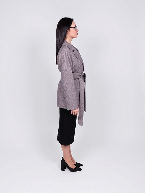 KR-292-Рубчик-8 Пальто женское темно-коричневый Sempati 