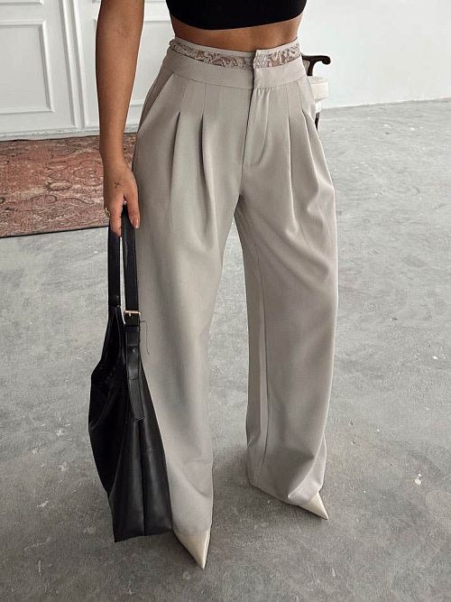 7453 Брюки женские серый GIRL 