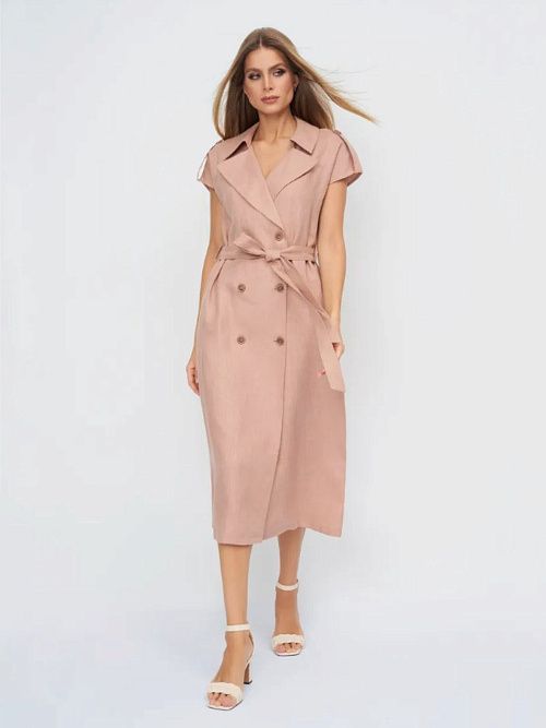 52113-ПЛ Платье женское бежево-розовый ELECTRA STYLE 