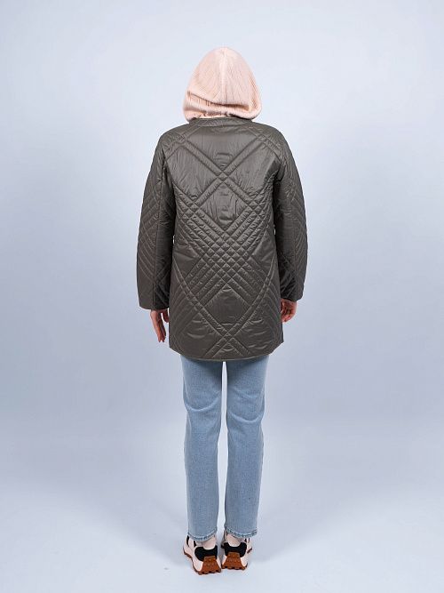 2663 Куртка удлиненная женская хаки Baimuni 