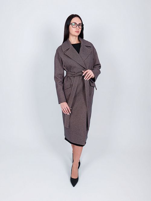 KR-296-МИЛЛ-т.кор Пальто женское темно-коричневый 365 