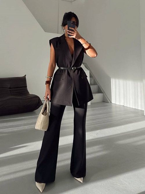 7461 Брюки женские черный  GIRL 