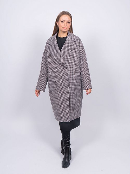 KR-291-Гус.лапка688 Пальто женское серый Sempati 