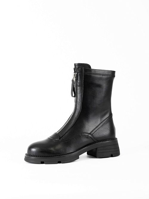 JA146-K555-P01 Ботинки женские натуральная кожа черный 365 