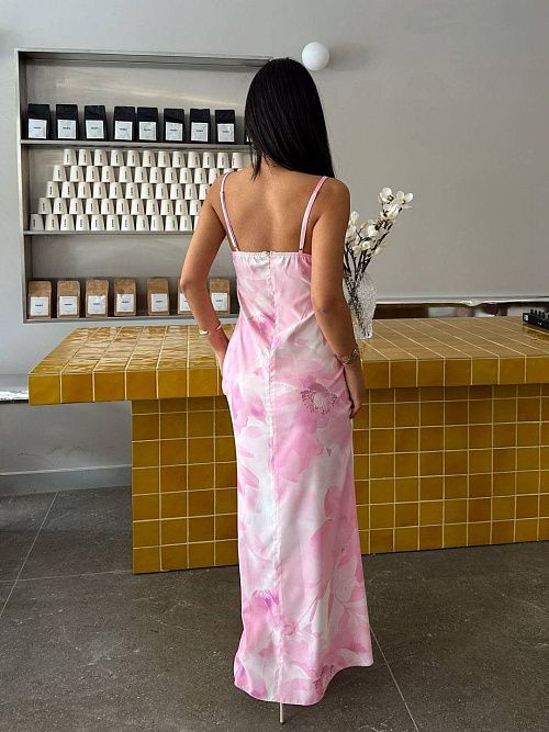 7488 Платье женское розовый  GIRL 