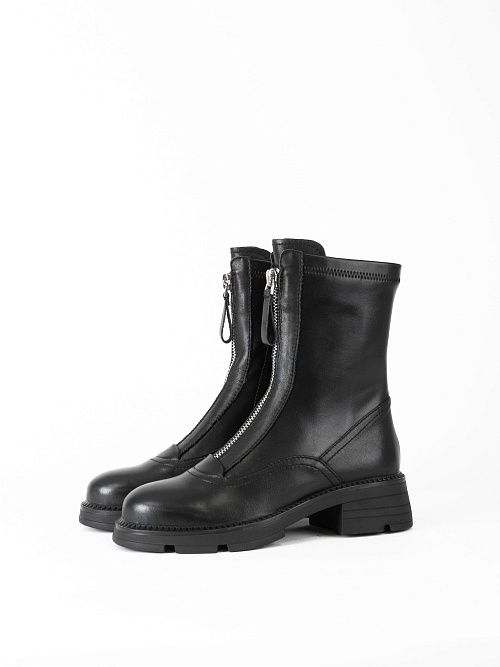 JA146-K555-P01 Ботинки женские натуральная кожа черный 365 