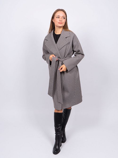 KR-291-Гус.лапка723 Пальто женское серый Sempati 