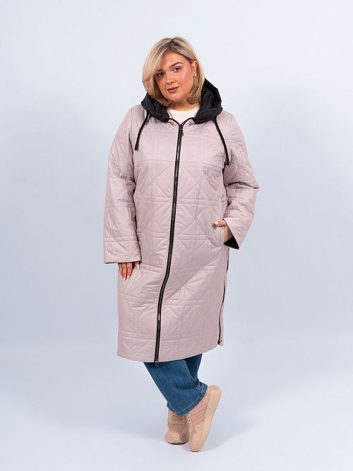 2699D Пальто утепленное женское бежевый Baimuni 