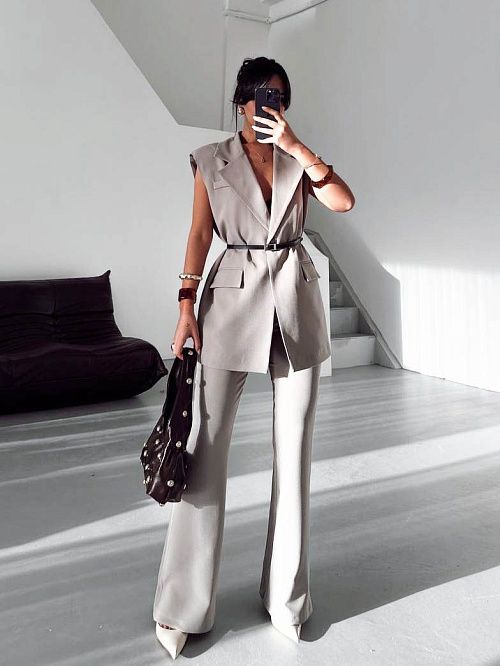 7461 Брюки женские серый  GIRL 