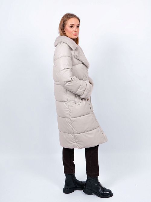 5БП-43039-985 Пальто женское утепленное серый ELECTRA STYLE 