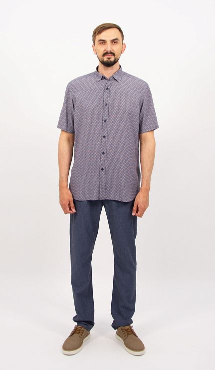 828-0182.P081.Y002.L.S0291 Рубашка мужская серый LUXOR 