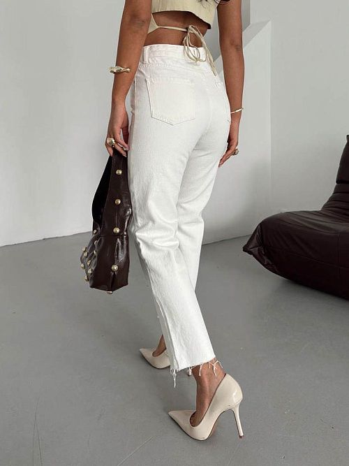 9561 Джинсы женские белый GIRL 