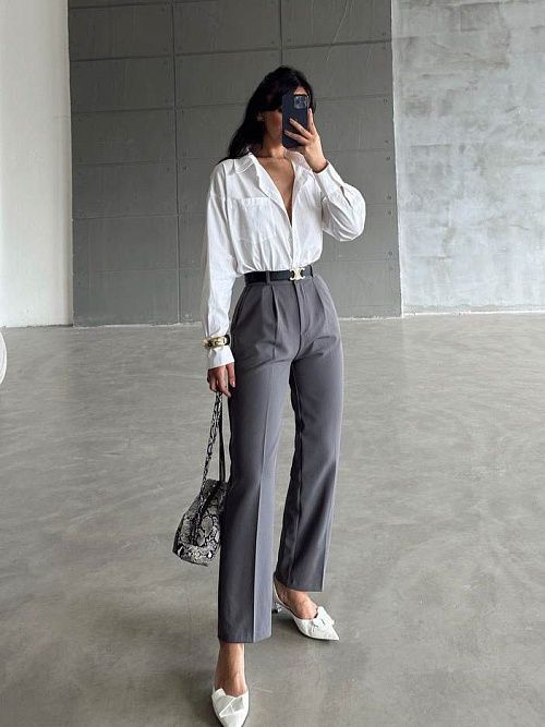 4118 Брюки женские серый GIRL 