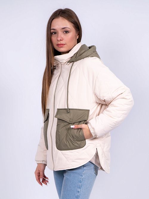 7616 Куртка женская бежевый Baimuni 