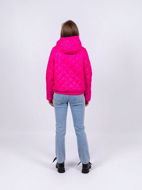 5752-364 Куртка женская двусторонняя фуксия ICEBEAR 