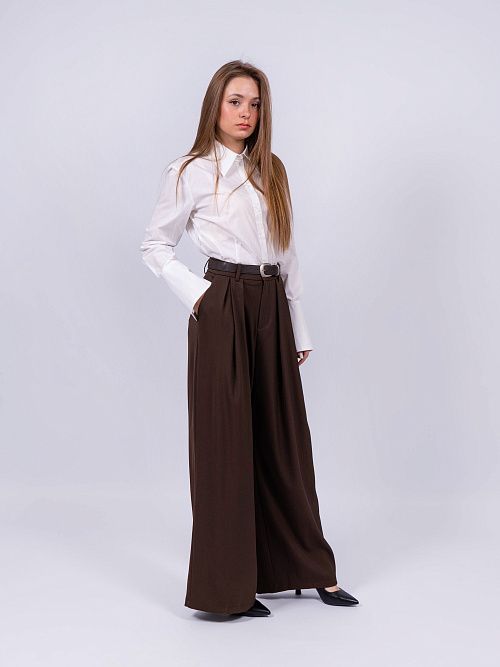 8763 Брюки женские темно-коричневые NAVI  