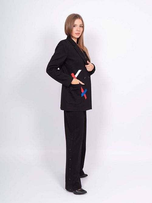 241009 Пиджак женский черный MIRA MIA 