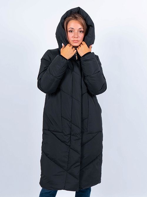 GWD4713I-G901 Пальто женское черный PURELIFE 