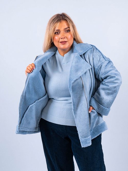 Дубленка Мечта женская голубой ZAR STYLE 