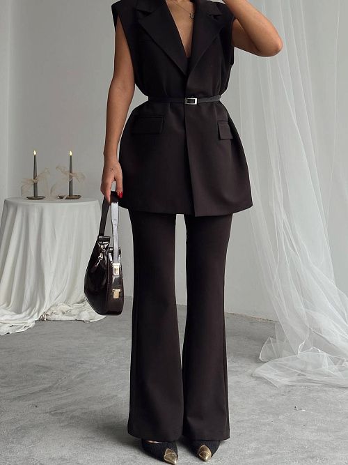 7461 Брюки женские черный  GIRL 