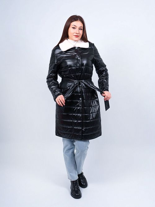 M23826 Пальто утепленное женское черный ILAMONER 