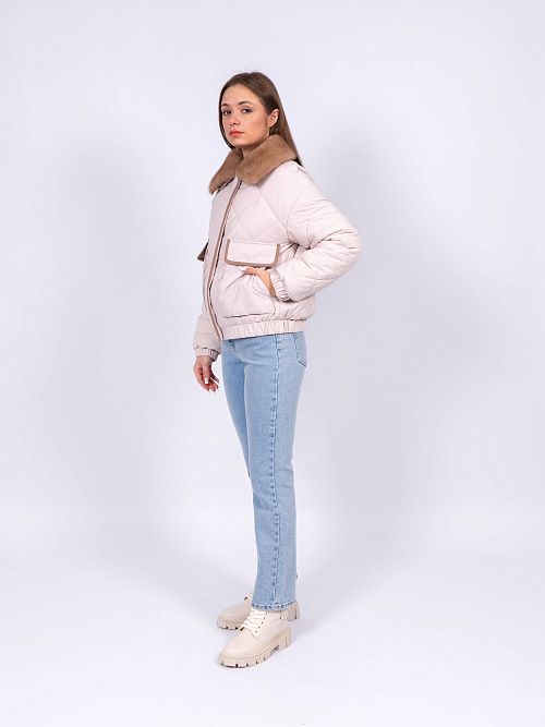 9167 Куртка женская бежевый Baimuni 