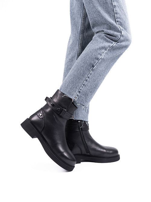 JA005-K484-P1213M Ботинки женские натуральная кожа черный 365 