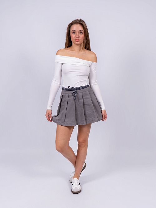 7445 Юбка-шорты женские серый GIRL 