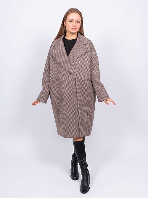 KR-291-Гус.лапка723 Пальто женское коричневый Sempati 