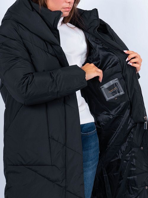 GWD4713I-G901 Пальто женское черный PURELIFE 